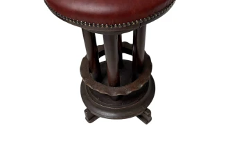 Six Art Deco Amsterdamse School Stools with Leather Tops, 1920s